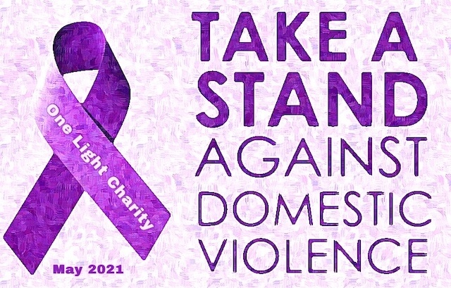 Purple ribbon take a stand against domestic violence